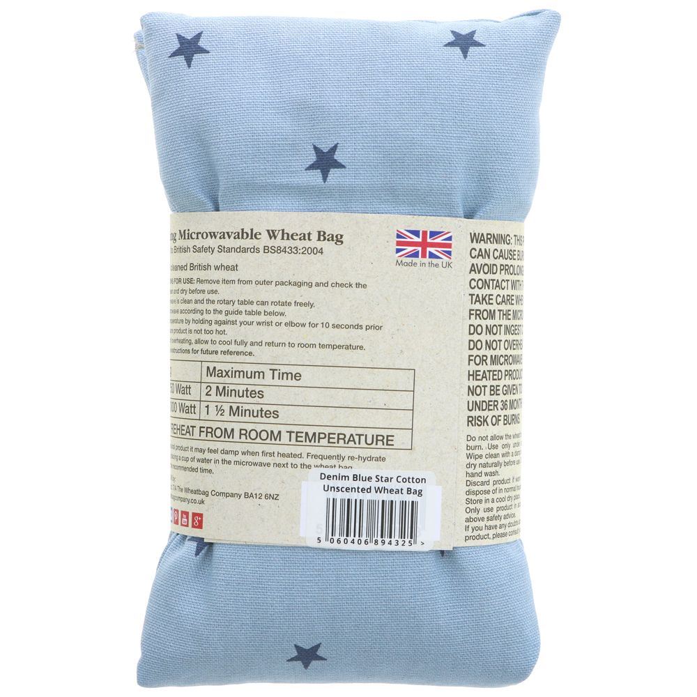 Wheat Bag Star Blue Lavender by The Wheat Bag Company. Vegan, fleece backed, 43x12, microwaveable. Soothing relief for aches & pains.