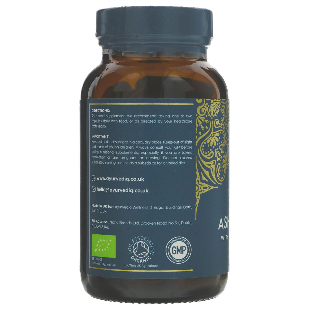 Organic Ashwagandha by Ayurvediq Wellness. Vegan & made with Black Pepper Extract. Enhance your well-being naturally.