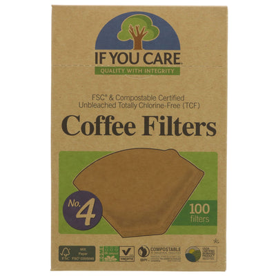If You Care | Coffee Filters - Number 4 - Unbleached & Compostable | 100