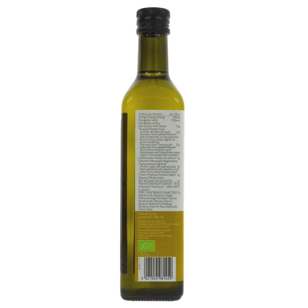 Clearspring's Organic Sunflower Oil - Healthy & Delicious Vegan Oil for Everyday Cooking. No VAT Charged. 500ml.