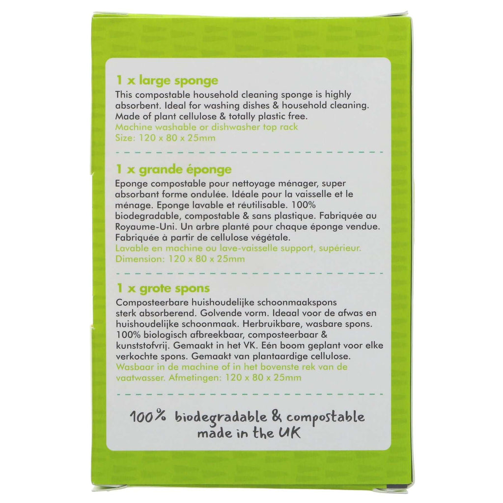 Ecoliving's Compostable Biodegradable Sponge. Clean your home and help the planet with this plastic-free sponge made from natural resources.