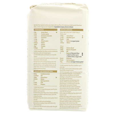 Gluten-free, vegan Stoneground Gram Flour for Middle Eastern and Indian cooking, by Doves Farm. 1kg bag.