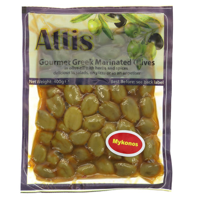 Attis Gourmet | Mykonos - Pitted Green Olives | 400G