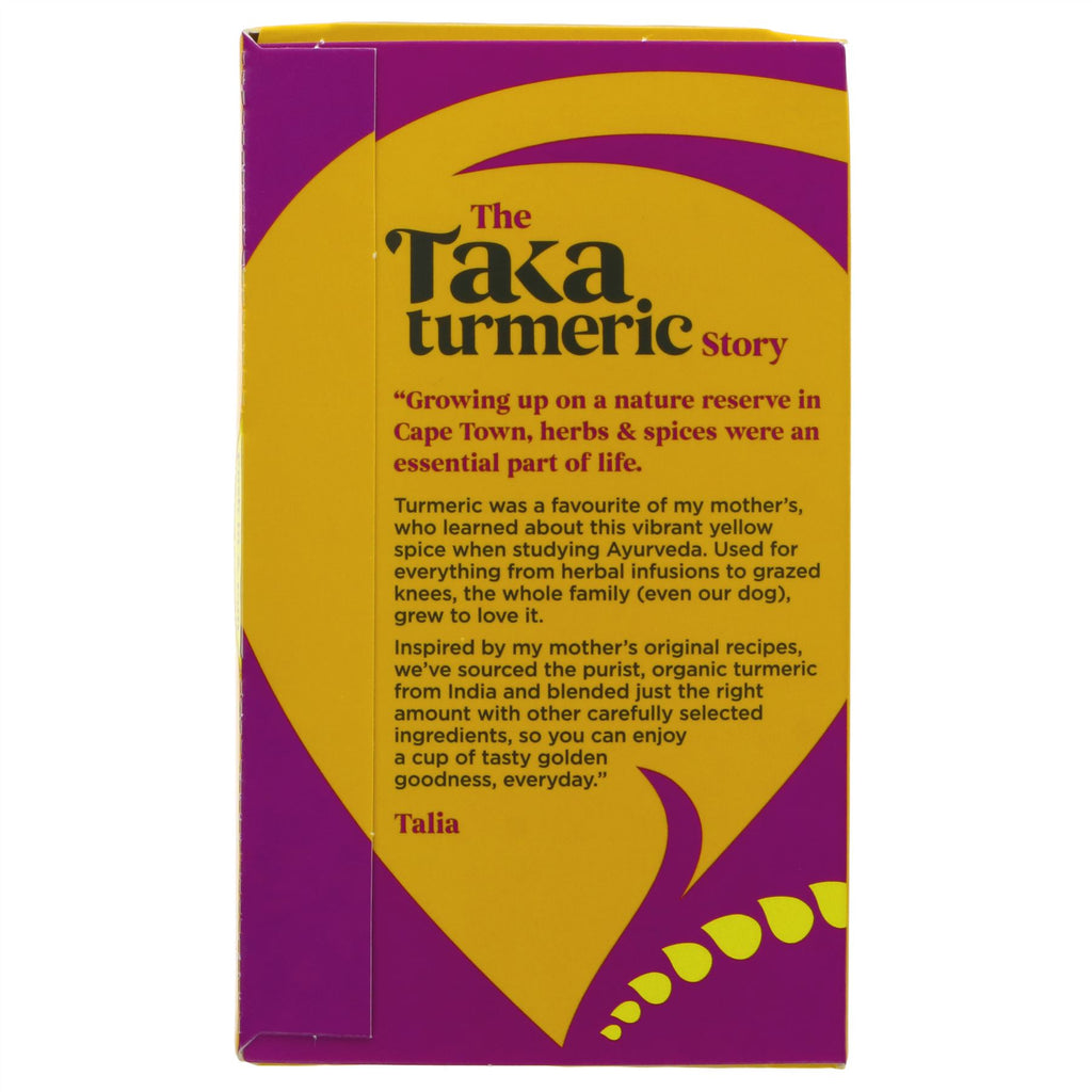 Taka's Hibiscus Cinnamon Turmeric tea is organic, vegan and perfect for cozy evenings or a refreshing summer drink.