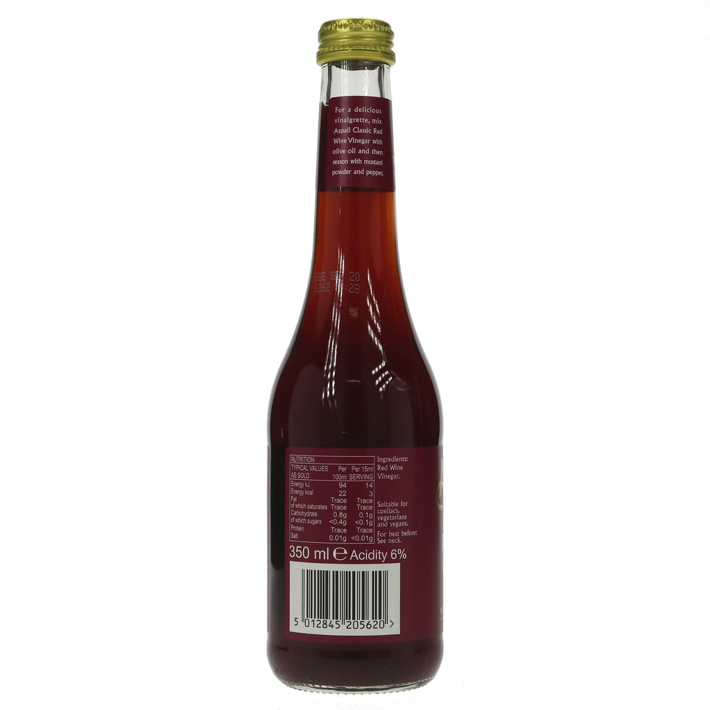 Aspall Red Wine Vinegar, vegan & full-bodied. Perfect for dressings, marinades & sauces. Imported from Rioja, Spain.