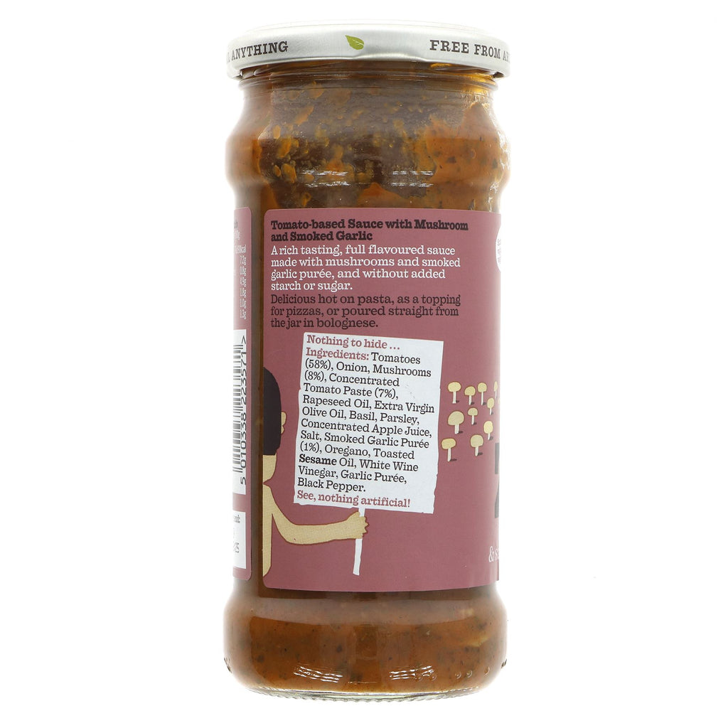 Vegan Mushroom Garlic Pasta Sauce by Zest - rich and savory for pasta or as a dip. Elevate any meal with this plant-based addition to your pantry.