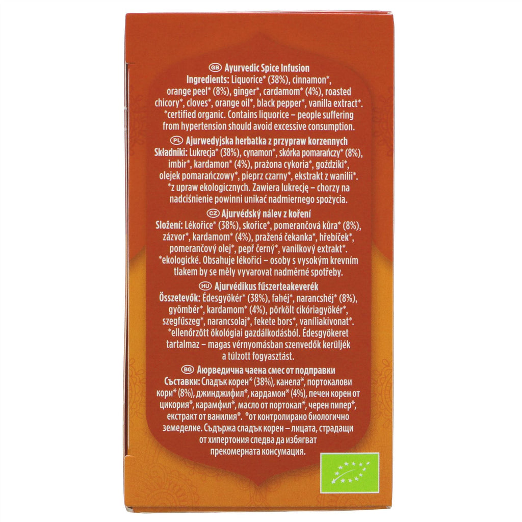 Organic Vegan Yogi Tea Liquorice Orange Cardamom - 17 bags