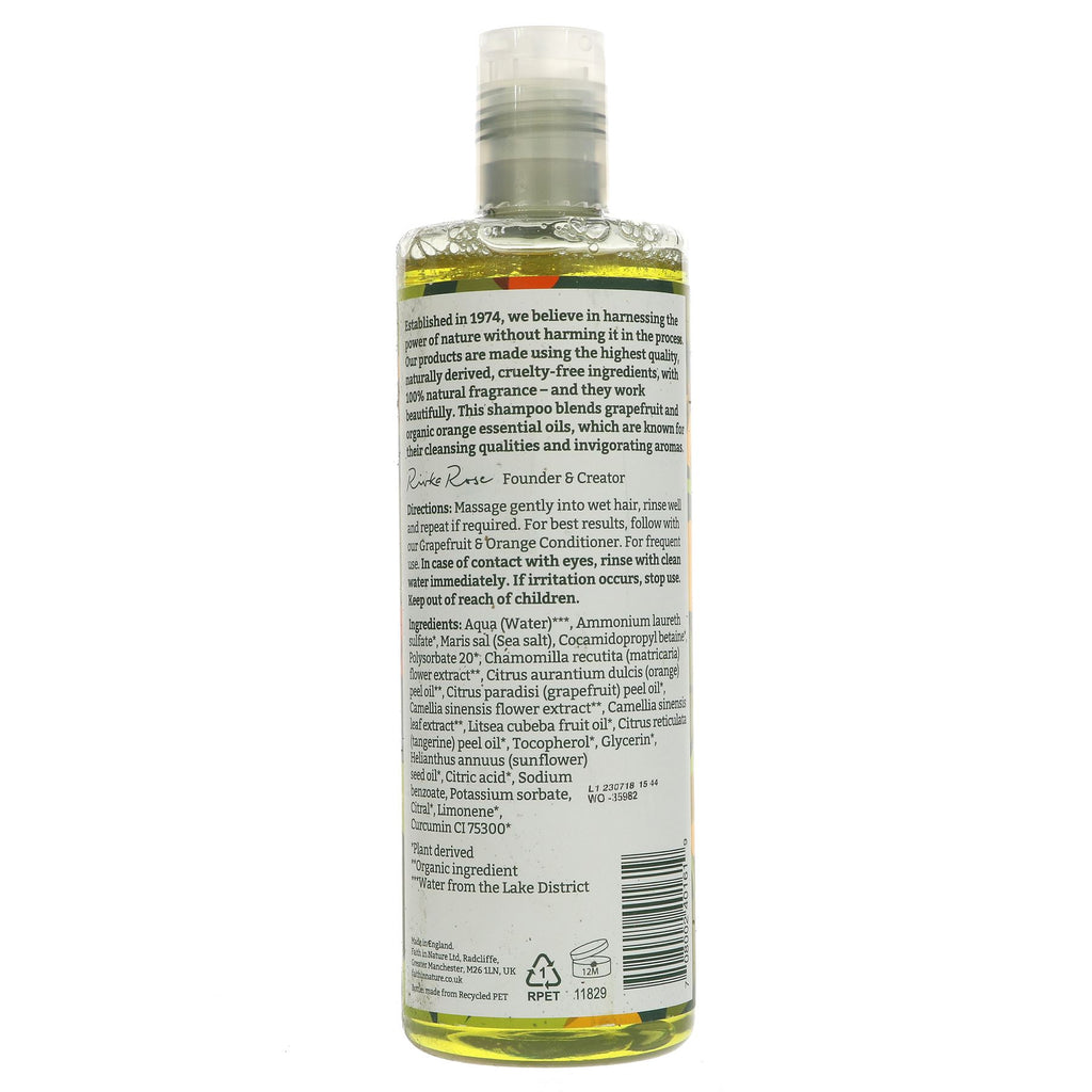 Vegan Shampoo | Grapefruit & Orange Infused | 400ML Bottle | Normal/Oily Hair | Invigorating Cleanser.