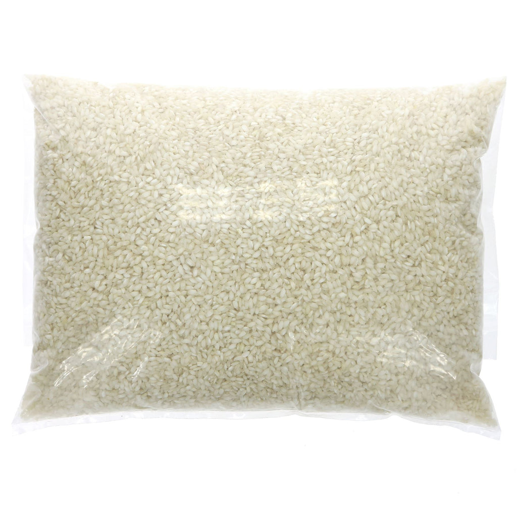 Suma Vegan Arborio Rice 5kg - perfect for creamy risotto. Pairs well with versatile ingredients. VAT-free.