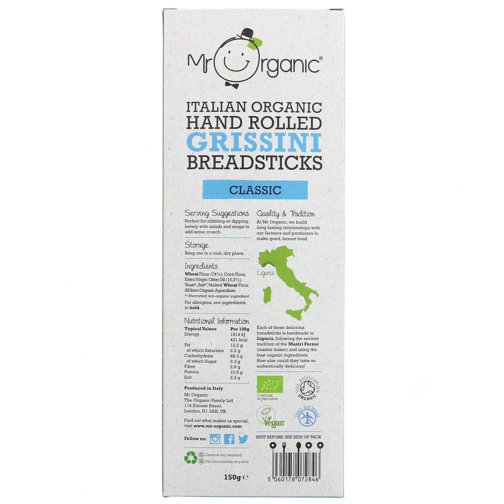 Mr Organic's Breadstick Classic: Organic, vegan, sustainable, and deliciously wholesome with extra virgin olive oil.