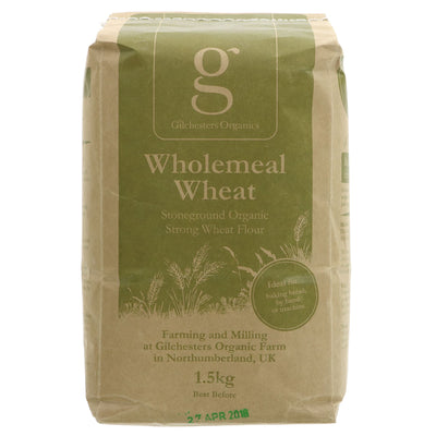 Gilchesters Organics | Strong 100% Whole Wheat Flour - stoneground, organic | 1.5kg