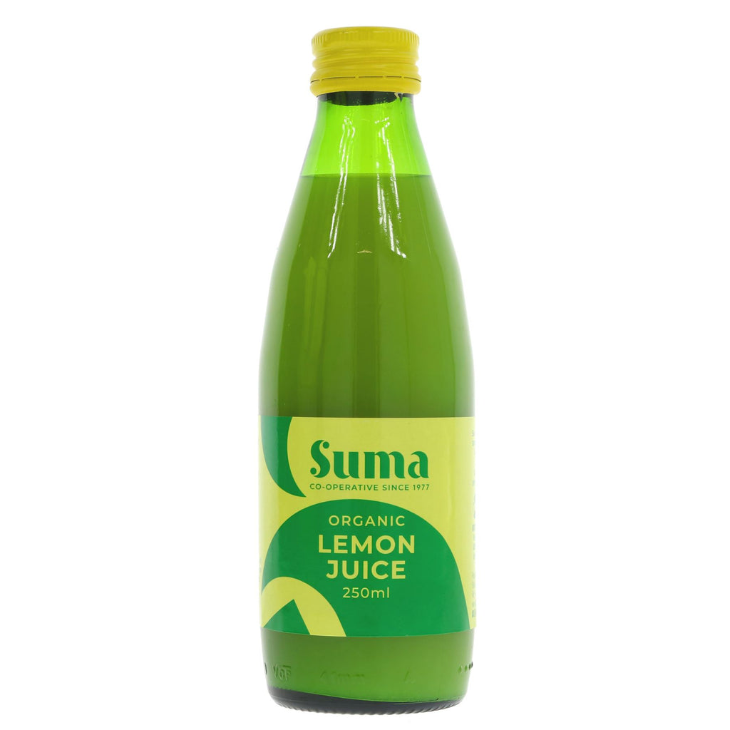 Organic lemon juice made from pure Sicilian zest. Perfect for salads, sauces, drinks and cooking. Vegan and sulphite-free.