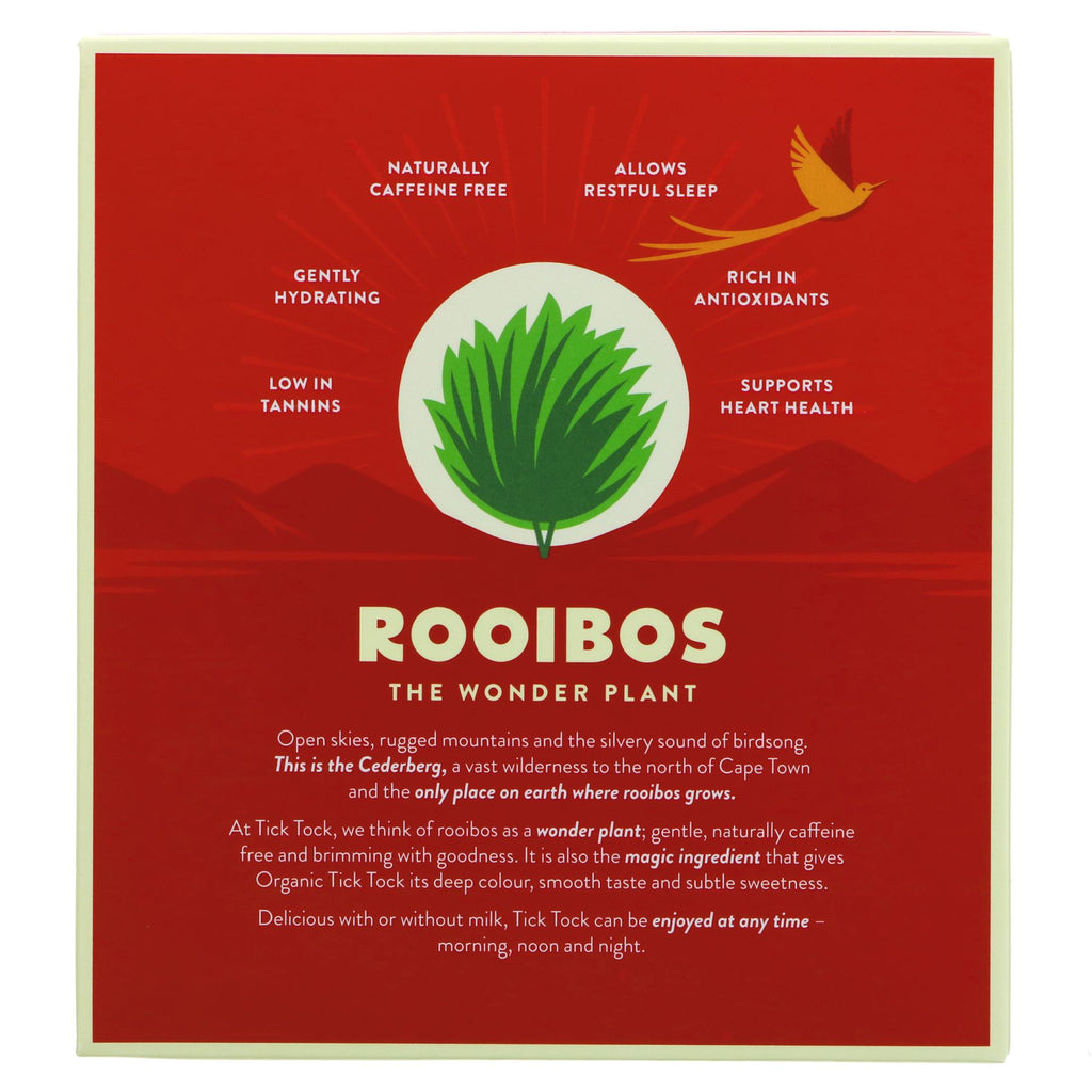 Organic and Vegan Tick Tock Rooibos Tea - 80 Bags