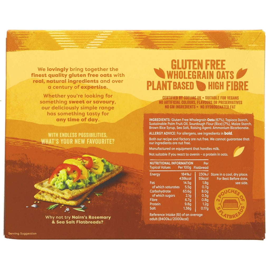 Gluten-free & vegan Nairn's Sourdough Flatbreads with no added sugar - perfect for dips or salads. No VAT charged.