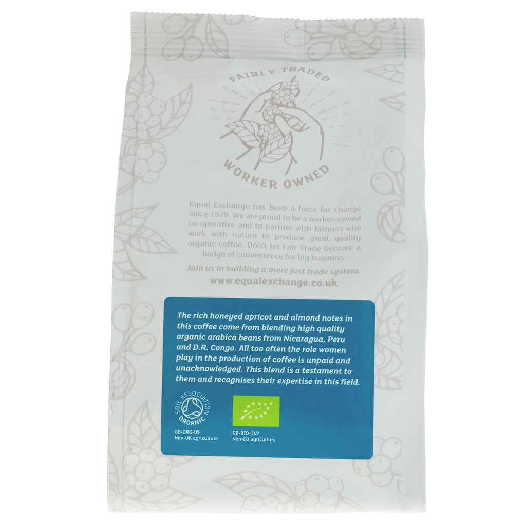 Fairtrade Organic Grown by Women Smooth Honeyed Apricots - the perfect morning or afternoon coffee. Vegan. No VAT charged.