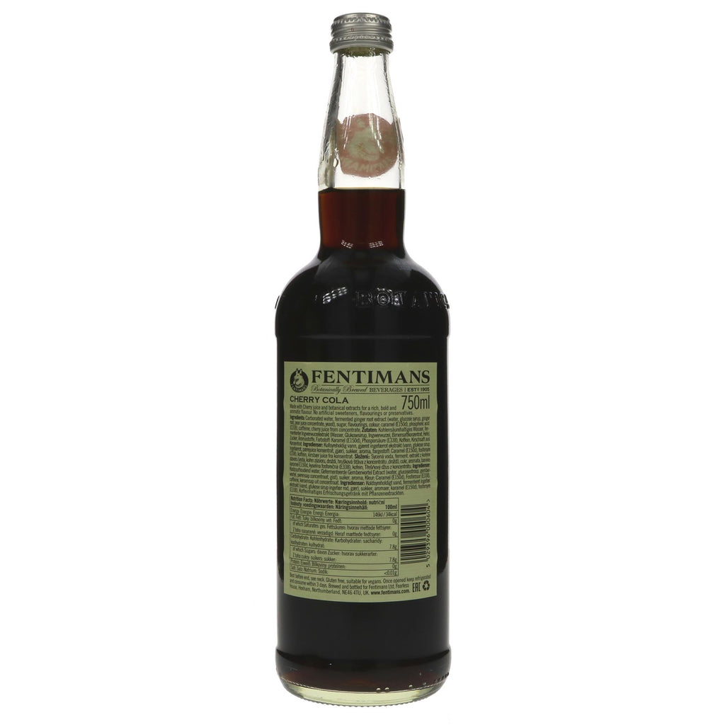 Delicious Fentimans Cherry Cola: natural ingredients, no added sugar, vegan. Perfect for any occasion!