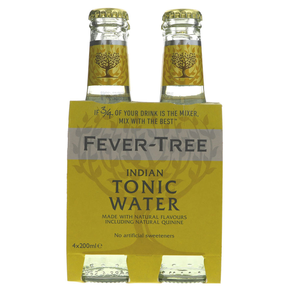 Fevertree Tonic Water: gluten-free, vegan and no added sugar with subtle citrus and fruit notes and natural quinine bitterness.