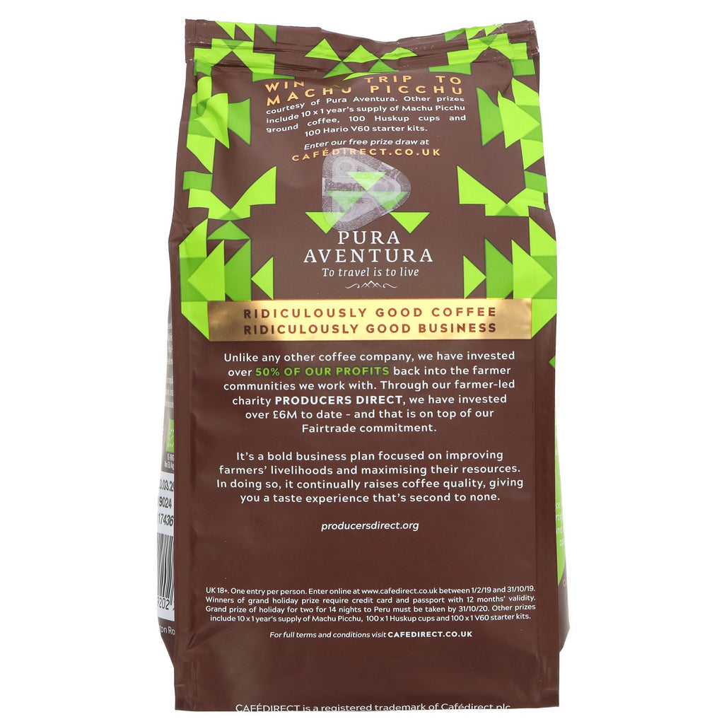 Fairtrade Machu Picchu Organic coffee beans. Rich, smooth & vegan. Enjoy black or with non-dairy milk. No VAT. Part of our Roast Wholebean Coffees collection.