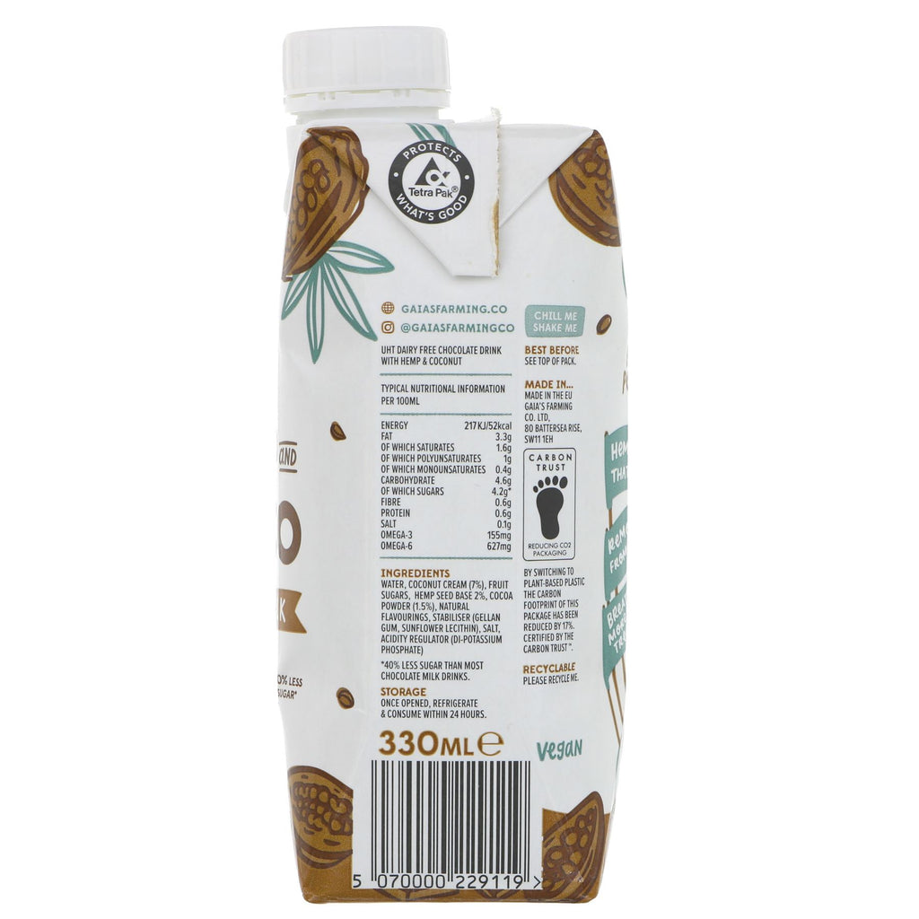 Gaia's Farming Co's Hemp & Coco Chocolate M*lk. Vegan, gluten-free & made sustainably. Perfectly creamy at any time of day.