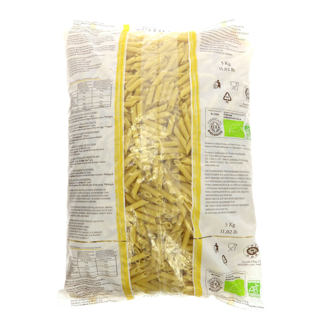 Organic vegan penne pasta with perfectly textured sauce-holding abilities. No VAT.