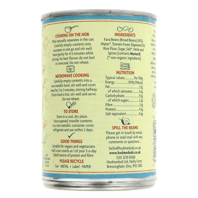 Hodmedod's Organic Vaal Dhal - British - a vegan, no sugar added dish made with British fava beans. Perfect for any meal or as a dip!