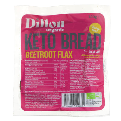 Dillon Organic | Beetroot Flax Keto Bread | 250g