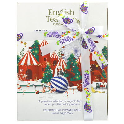 English Tea Shop | Holiday White Prism - 12 Loose Leaf Tea Pyramid Bags | 12 bags