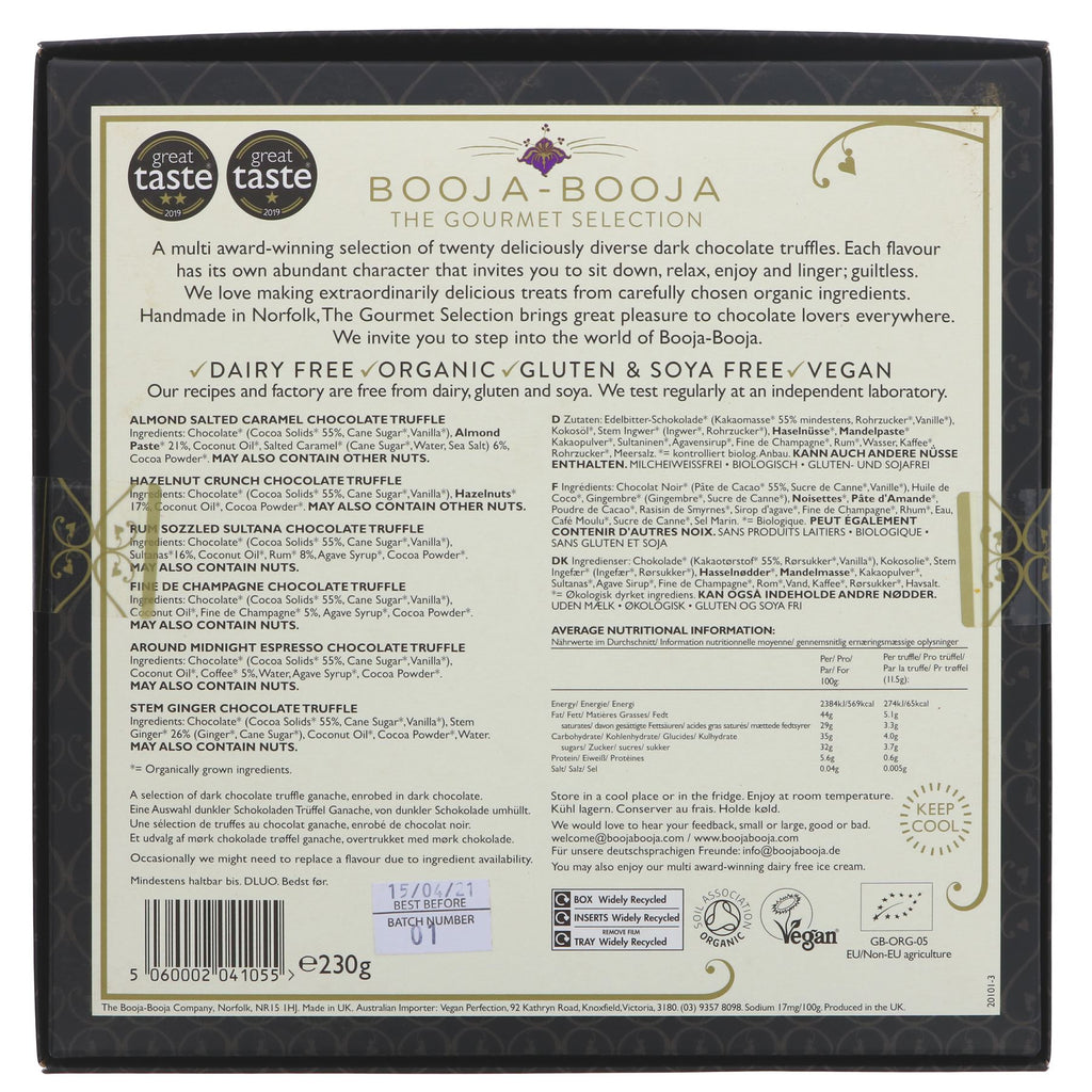 Booja-Booja Gourmet Selection: Vegan, Gluten-Free, Organic & No Added Sugar - Perfect for Any Occasion!
