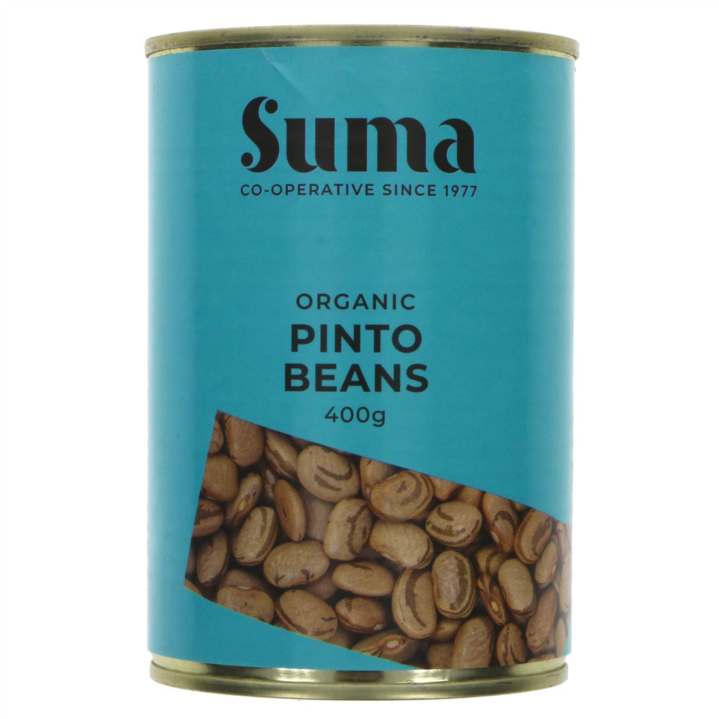 Organic vegan Pinto Beans – versatile and healthy addition to any meal, perfect for South American dishes, soups, casseroles, salads and more.