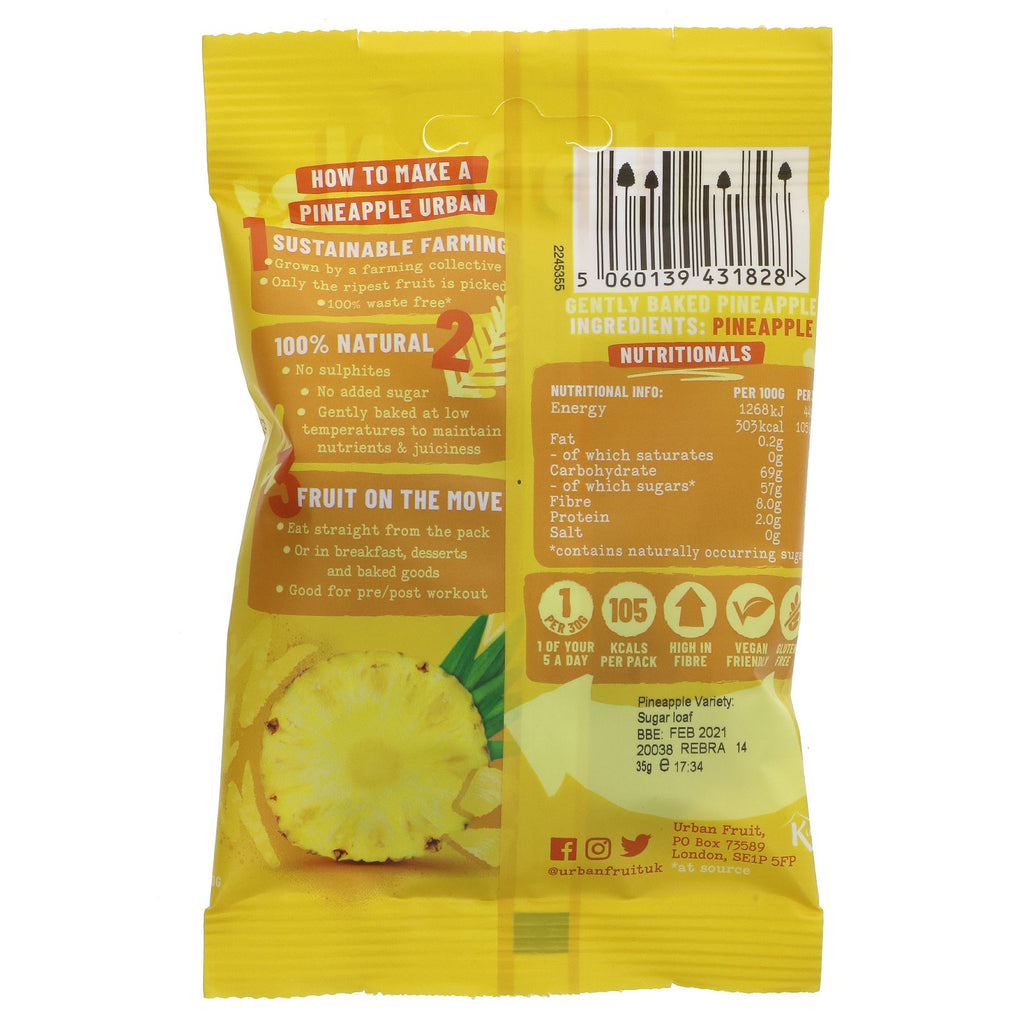 Gluten-free, vegan pineapple snack pack by Urban Fruit - guilt-free munching on the go!