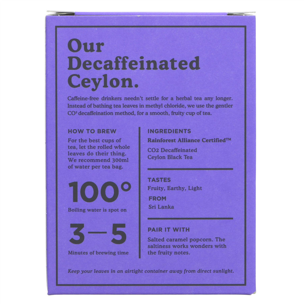 CO2 Decaf Tea by Brew Tea | Rich Flavor, No Caffeine | 15 Bags | Vegan