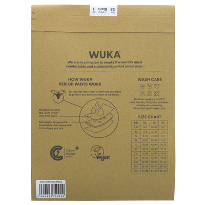 Wuka Ultimate Medium Flow XS: Eco-friendly, reusable period pants with Vegan Tencel Modal fabric. Holds 2-3 tampons and saves 200 from landfill.