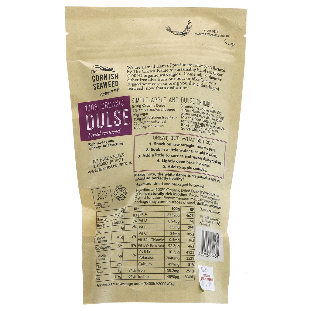 Organic Dulse Seaweed Flakes | Vegan Superfood | Packed with Vitamins & Minerals | Hand-Harvested in Cornwall