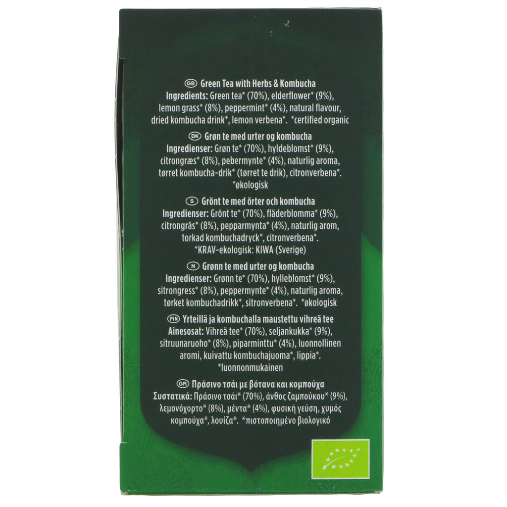 Organic, vegan Yogi Tea Green Balance with green tea, lemongrass, and peppermint. Refreshing and invigorating. 17 bags.