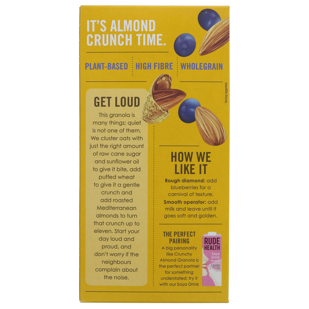 Rude Health vegan Almond Granola with no added sugar - perfect for a healthy breakfast crunch! 400g