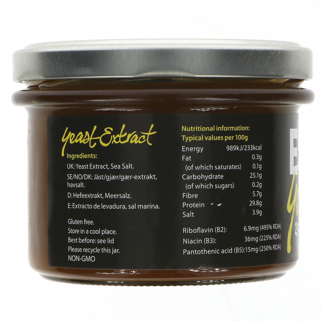 Vegan-friendly Yeast Extract, 250G: Perfect savoury spread for toast & recipes. No VAT charged.