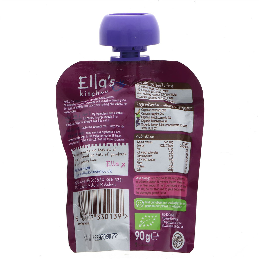 Ella's Kitchen Purple One smoothie fruit: organic, vegan, and delicious! Indulge in homemade taste and texture on the go.