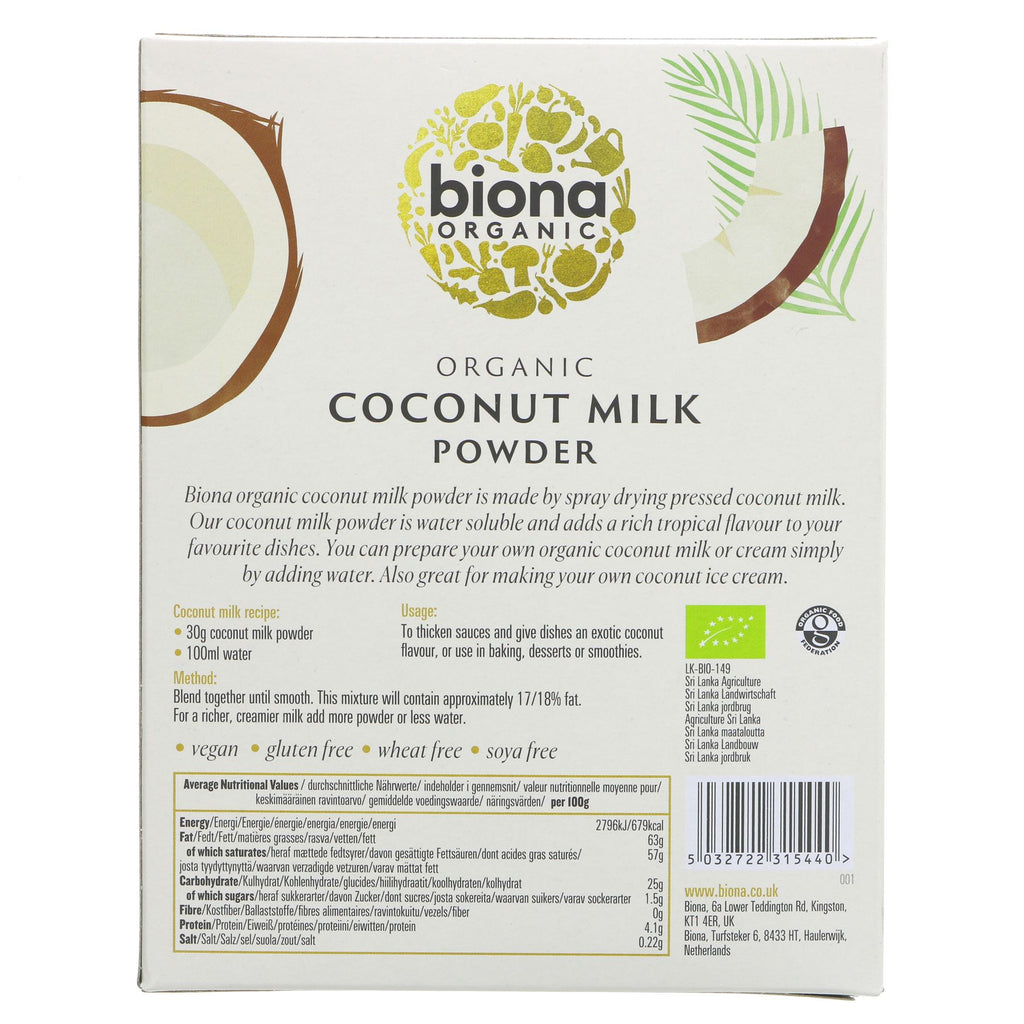 Organic Coconut Milk Powder | Versatile and Vegan-friendly | From Sri Lankan Coconuts | 150g | No VAT charged |