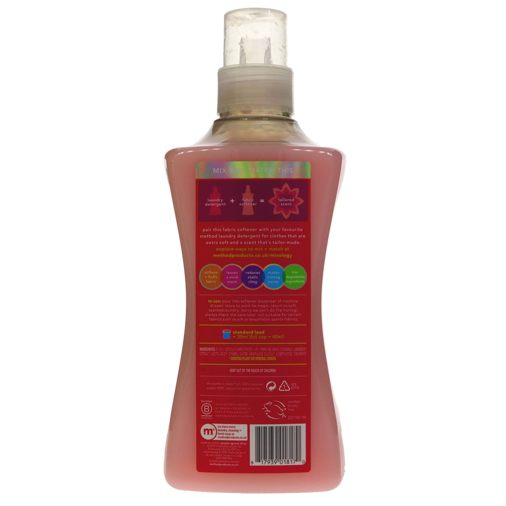 Vegan fabric softener - Pink Freesia - 45 washes - Dermatologically tested - Mix & match scents - 1.575Ltr