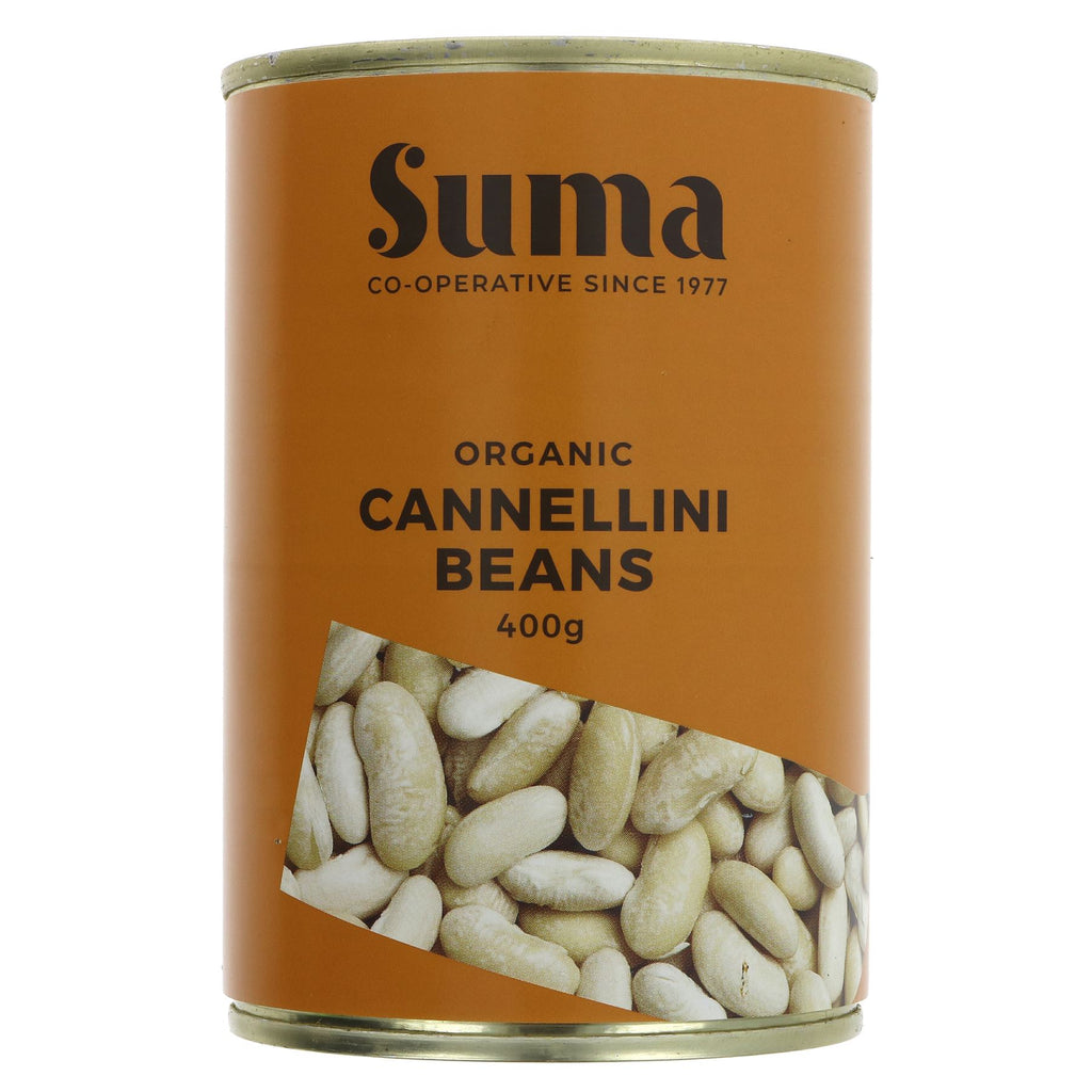 Organic Vegan Cannellini Beans - mild, fluffy & versatile. Perfect in salads, soups, and more. No VAT charged.