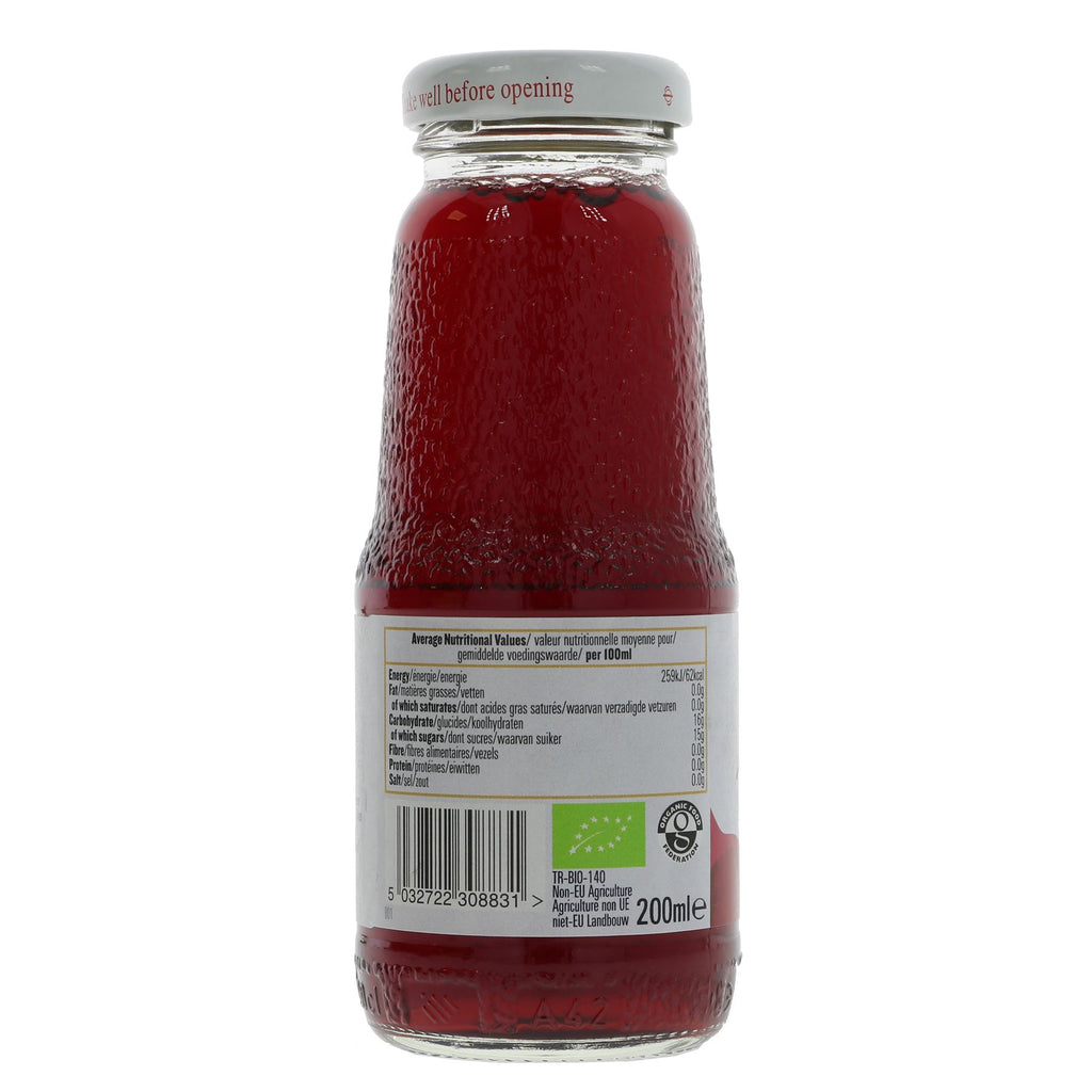 Organic Pomegranate Juice packed with health benefits. Vegan-friendly. Refreshing on its own or in your favorite cocktail.