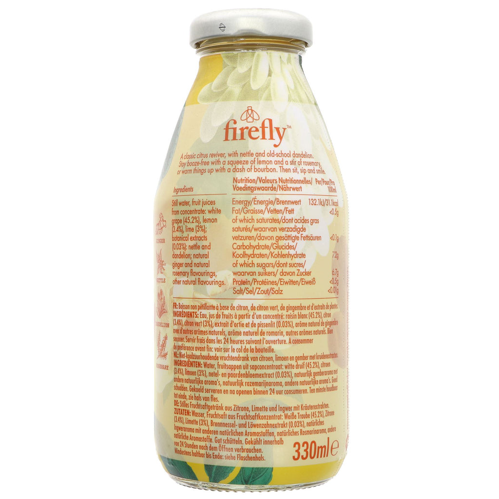 Firefly Natural Drinks, Lemon, Lime & Ginger | Vegan & Refreshing | 330ML