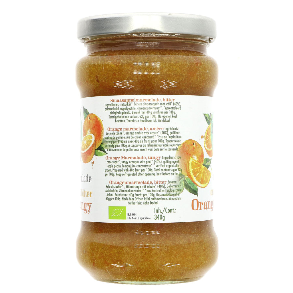 Organic Tangy Marmalade - No Added Sugar, Vegan Spread, Fresh Orange Taste | Bionova | 340g