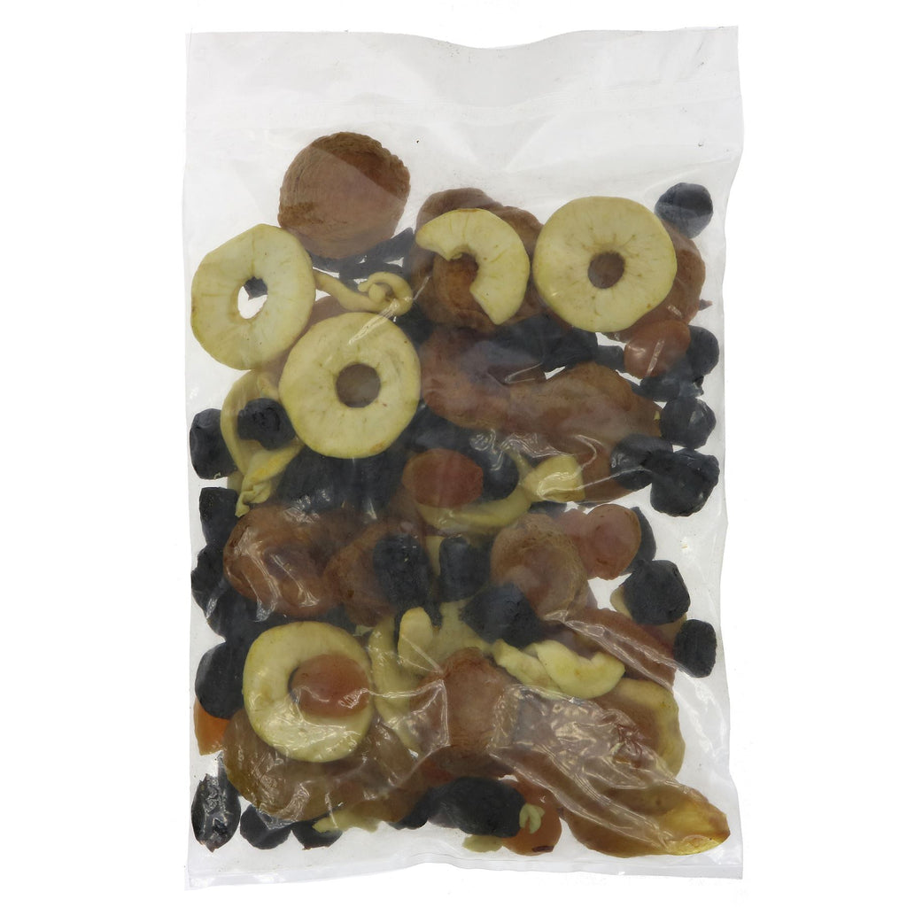 Suma Fruit Salad - So2: Vegan, dried fruit mix, perfect for a healthy snack or yogurt topping. May contain nuts.