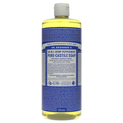 Dr Bronners | Peppermint Castile Liquid Soap | 945ml