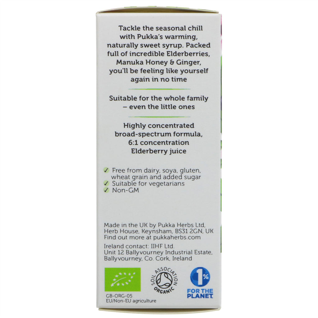 Pukka Elderberry Syrup: Organic, Fairtrade & No Added Sugar, 100ml - Boost Immunity & Support Seasonal Health