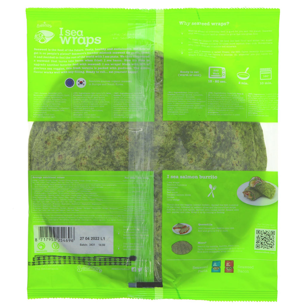 Upgrade your wraps with Seamore's Seaweed Wraps - 50% sea veggies and no added sugar. Vegan and delicious!
