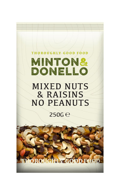 Minton & Donello | Mixed Nuts & Raisins No Peanuts | 250g