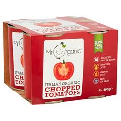 Mr Organic | Organic Chopped Tomatoes (BPA-free) 4 x 400g Pack | 4 x 400gpack