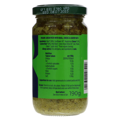 Suma | Organic Pesto Alla Genovese - Basil, pinenuts and cheese | 190g